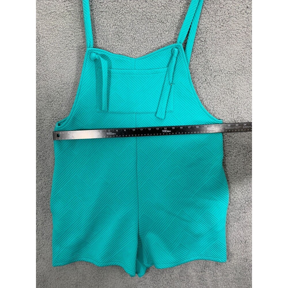 NWT Seen Be Seen Medium (M) Blue Soft Overall Shorts Adjustable Strap Boutique - Picture 11 of 14